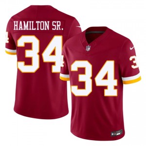 WAS Antonio Hamilton Sr. #34 Men NFL Football Embroidery Jersey - Burgundy Edition 62771989