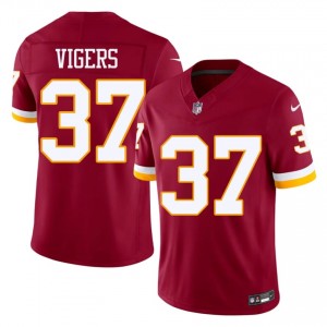 Commanders Car'lin Vigers #37 Men Gameday Football Embroidery Jersey - Burgundy Edition 37762545
