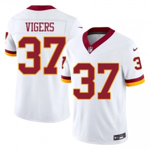 Car'lin Vigers WAS Commanders #37 Men Premium Football Stitched Jersey - White Edition 24332550