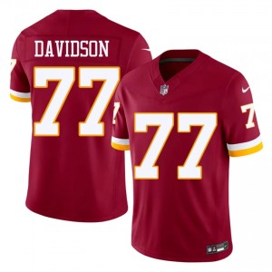 Commanders DJ Davidson #77 Men Premium Football Embroidery Jersey - Burgundy Edition 82778646