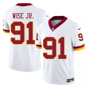Deatrich Wise Jr. Commanders #91 Men Durable Football Stitched Jersey - White Edition 67183517