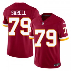 WAS Commanders Foster Sarell #79 Men Moisture Wicking Football Embroidery Jersey - Burgundy Edition 53149602