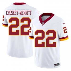 Jacory Croskey-Merritt WAS #22 Men Limited Football Stitched Jersey - White Edition 19544353