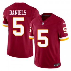 Washington Commanders Jayden Daniels #5 Men Pro Cut Football Embroidery Jersey - Burgundy Edition 65011970