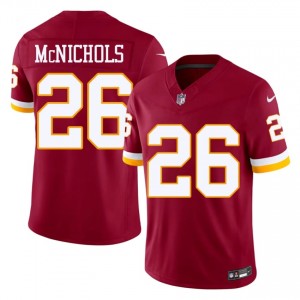 Commanders Jeremy McNichols #26 Men Durable Football Embroidery Jersey - Burgundy Edition 20099030