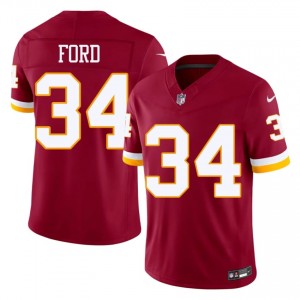 Commanders Jerome Ford #34 Men Gameday Football Embroidery Jersey - Burgundy Edition 37897402