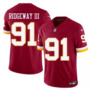 Washington John Ridgeway III #91 Men Iconic Football Embroidery Jersey - Burgundy Edition 66860584