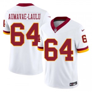 Malaesala Aumavae-Laulu Washington Commanders #64 Men Moisture Wicking Football Stitched Jersey - White Edition 37700025