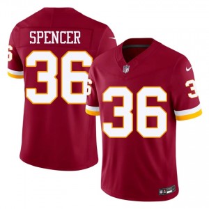 Washington Malik Spencer #36 Men Authentic Football Embroidery Jersey - Burgundy Edition 12273416