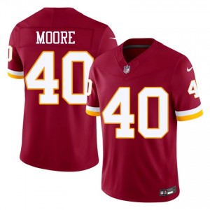 Commanders Quentin Moore #40 Men Moisture Wicking Football Embroidery Jersey - Burgundy Edition 78108176