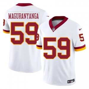 T.J. Maguranyanga WAS Commanders #59 Men Moisture Wicking Football Stitched Jersey - White Edition 30221377
