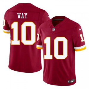 WAS Commanders Tress Way #10 Men Durable Football Embroidery Jersey - Burgundy Edition 93500787