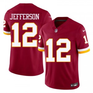 WAS Van Jefferson #12 Men Premium Football Embroidery Jersey - Burgundy Edition 45044875