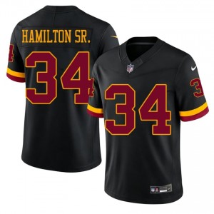 #34 Antonio Hamilton Sr. Commanders Men Premium Football Stitch Jersey - Black Edition 49757410