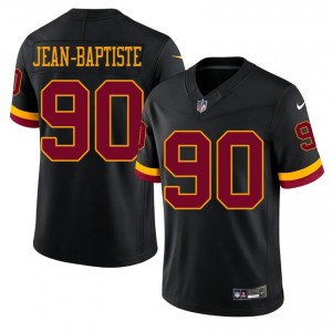 #90 Javontae Jean-Baptiste Washington Commanders Men Moisture Wicking Football Sewn Jersey - Black Edition 43772055