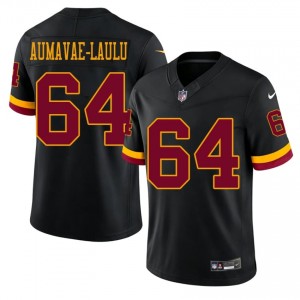 #64 Malaesala Aumavae-Laulu Commanders Men Durable Football Stitch Jersey - Black Edition 35274344
