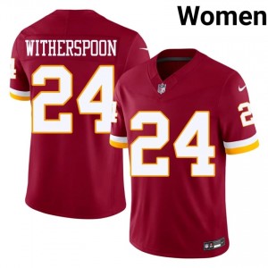 Commanders Ahkello Witherspoon #24 Women Pro Cut Football Embroidery Jersey - Burgundy Edition 52451987