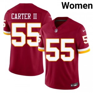 Washington Commanders Andre Carter II #55 Women Classic Football Embroidery Jersey - Burgundy Edition 90384593