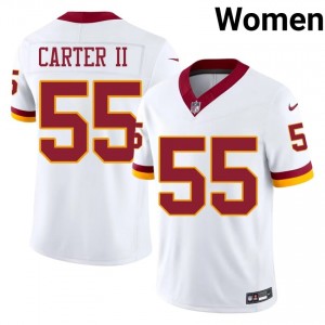 Andre Carter II Commanders #55 Women Moisture Wicking Football Stitched Jersey - White Edition 24812491