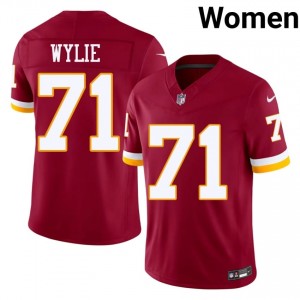 WAS Commanders Andrew Wylie #71 Women Premium Football Embroidery Jersey - Burgundy Edition 83473835