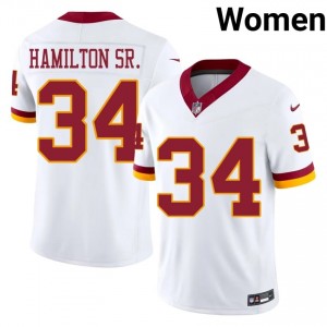 Antonio Hamilton Sr. Washington Commanders #34 Women Limited Football Stitched Jersey - White Edition 70480982