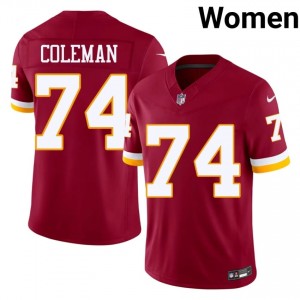 Washington Brandon Coleman #74 Women Pro Cut Football Embroidery Jersey - Burgundy Edition 75057268