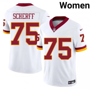 Brandon Scherff WAS Commanders #75 Women NFL Football Stitched Jersey - White Edition 24661868