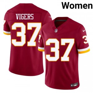 WAS Car'lin Vigers #37 Women Limited Football Embroidery Jersey - Burgundy Edition 67527042