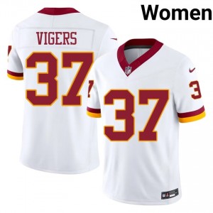 Car'lin Vigers Washington Commanders #37 Women Elite Thread Football Stitched Jersey - White Edition 48682396