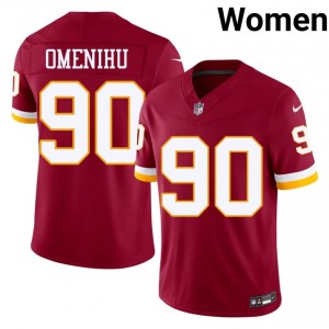 Washington Commanders Charles Omenihu #90 Women Exclusive Football Embroidery Jersey - Burgundy Edition 25945801