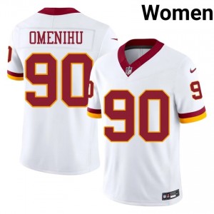 Charles Omenihu Commanders #90 Women Pro Cut Football Stitched Jersey - White Edition 58040286