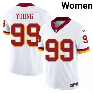 Chase Young Washington Commanders #99 Women Durable Football Stitched Jersey - White Edition 79467024