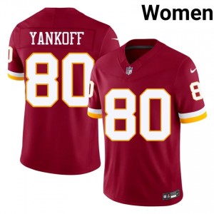 Washington Colson Yankoff #80 Women Iconic Football Embroidery Jersey - Burgundy Edition 47829906