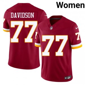Commanders DJ Davidson #77 Women Elite Thread Football Embroidery Jersey - Burgundy Edition 46023183