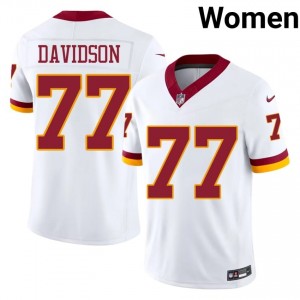 DJ Davidson WAS Commanders #77 Women Exclusive Football Stitched Jersey - White Edition 13471691