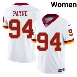 Daron Payne Commanders #94 Women Durable Football Stitched Jersey - White Edition 85180705
