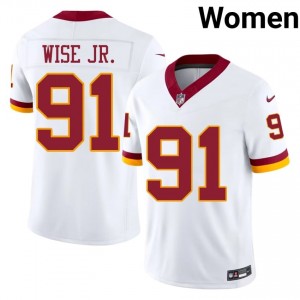 Deatrich Wise Jr. Commanders #91 Women Player Football Stitched Jersey - White Edition 20553547