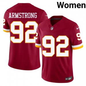 Commanders Dorance Armstrong #92 Women Premium Football Embroidery Jersey - Burgundy Edition 98990005