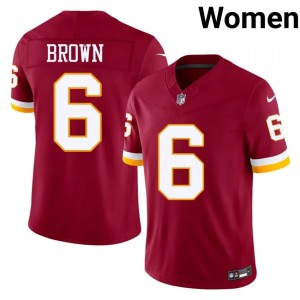 WAS Dyami Brown #6 Women NFL Football Embroidery Jersey - Burgundy Edition 57759486