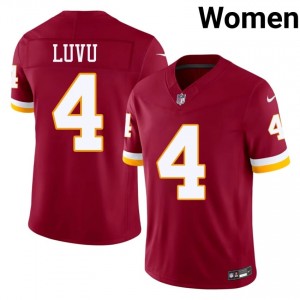 WAS Commanders Frankie Luvu #4 Women Pro Cut Football Embroidery Jersey - Burgundy Edition 51502720