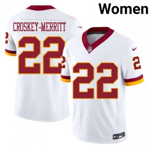 Jacory Croskey-Merritt WAS Commanders #22 Women Pro Cut Football Stitched Jersey - White Edition 34528031