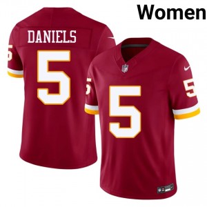 Washington Commanders Jayden Daniels #5 Women Durable Football Embroidery Jersey - Burgundy Edition 40783493