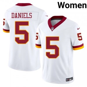 Jayden Daniels Commanders #5 Women Iconic Football Stitched Jersey - White Edition 27461825