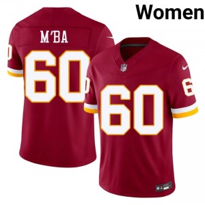 WAS Jeffrey M'ba #60 Women Durable Football Embroidery Jersey - Burgundy Edition 73837443