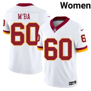 Jeffrey M'ba Washington Commanders #60 Women Iconic Football Stitched Jersey - White Edition 59656204
