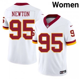 Jer'Zhan Newton WAS Commanders #95 Women Authentic Football Stitched Jersey - White Edition 49966592