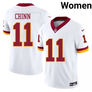 Jeremy Chinn Washington #11 Women Pro Cut Football Stitched Jersey - White Edition 69864294
