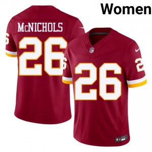 Commanders Jeremy McNichols #26 Women Player Football Embroidery Jersey - Burgundy Edition 42908805