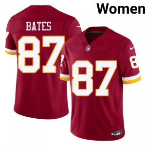 Commanders John Bates #87 Women Gameday Football Embroidery Jersey - Burgundy Edition 51614503