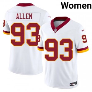 Jonathan Allen Commanders #93 Women Authentic Football Stitched Jersey - White Edition 89911965